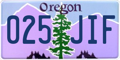 OR license plate 025JIF