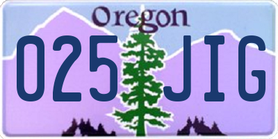 OR license plate 025JIG