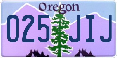 OR license plate 025JIJ