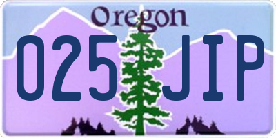 OR license plate 025JIP