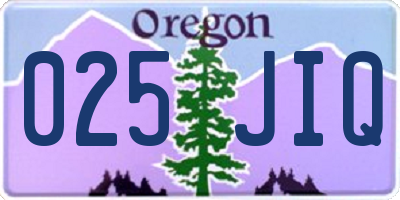 OR license plate 025JIQ