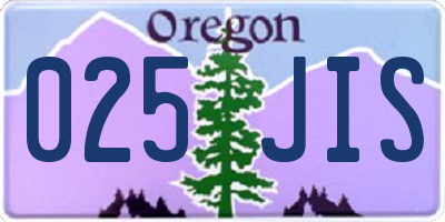 OR license plate 025JIS
