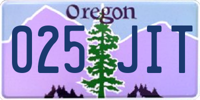 OR license plate 025JIT