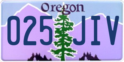 OR license plate 025JIV