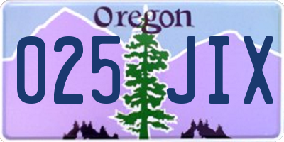 OR license plate 025JIX