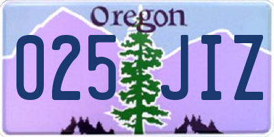 OR license plate 025JIZ