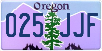 OR license plate 025JJF