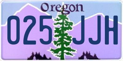 OR license plate 025JJH