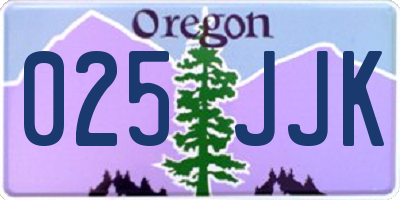 OR license plate 025JJK