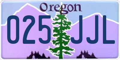 OR license plate 025JJL