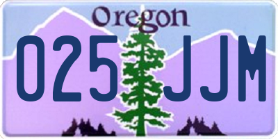OR license plate 025JJM