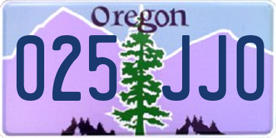 OR license plate 025JJO