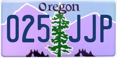OR license plate 025JJP