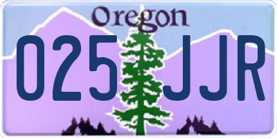 OR license plate 025JJR