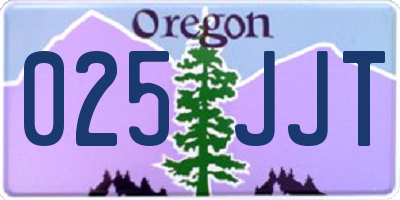 OR license plate 025JJT
