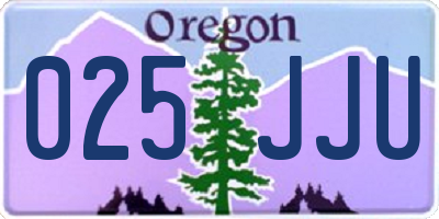 OR license plate 025JJU