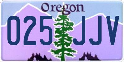 OR license plate 025JJV