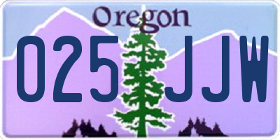 OR license plate 025JJW