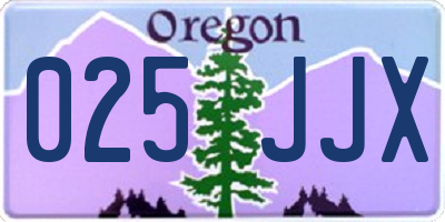 OR license plate 025JJX