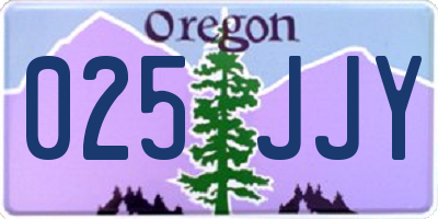 OR license plate 025JJY