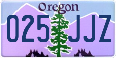 OR license plate 025JJZ