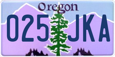 OR license plate 025JKA
