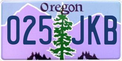 OR license plate 025JKB