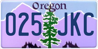 OR license plate 025JKC