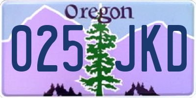 OR license plate 025JKD