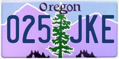 OR license plate 025JKE