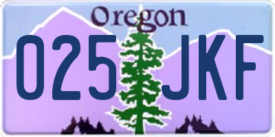 OR license plate 025JKF
