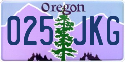 OR license plate 025JKG