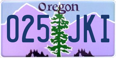 OR license plate 025JKI
