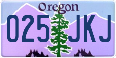 OR license plate 025JKJ