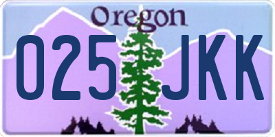 OR license plate 025JKK