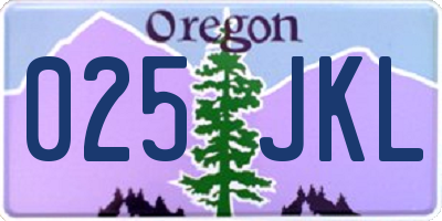 OR license plate 025JKL