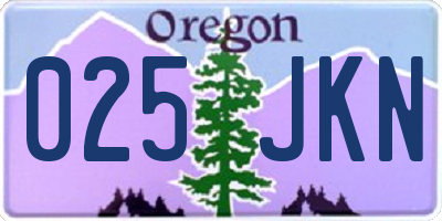 OR license plate 025JKN
