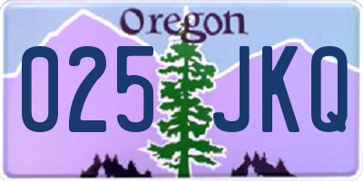 OR license plate 025JKQ