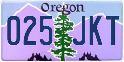 OR license plate 025JKT