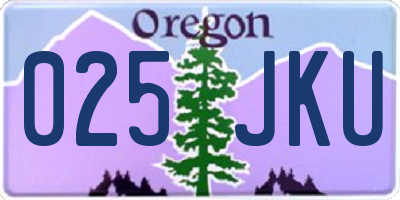 OR license plate 025JKU