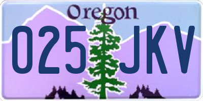OR license plate 025JKV