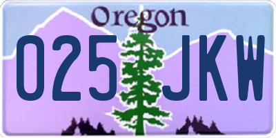 OR license plate 025JKW