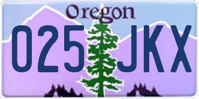OR license plate 025JKX