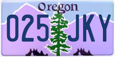 OR license plate 025JKY