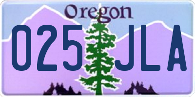 OR license plate 025JLA