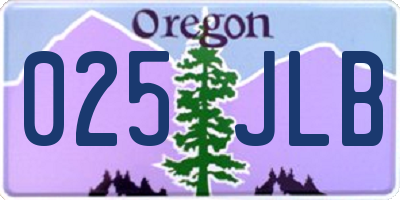 OR license plate 025JLB