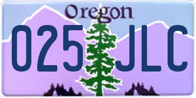OR license plate 025JLC