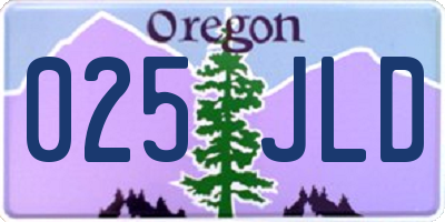 OR license plate 025JLD