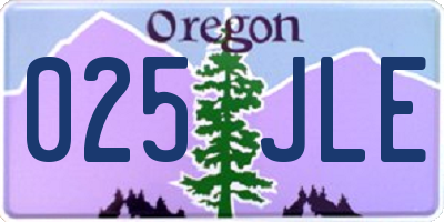 OR license plate 025JLE