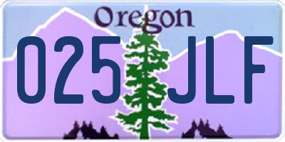 OR license plate 025JLF